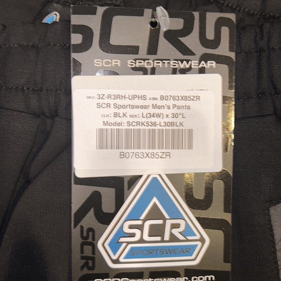 SCR SPORTSWEAR Men's Sweatpants/Lounge Pants Zipper Pockets - Picture 6 of 6